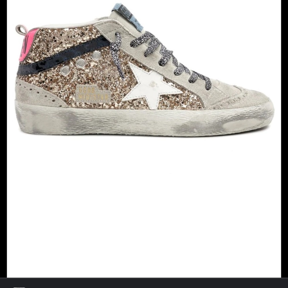 ISO, not for sale!  Golden goose mid star light gold glitter 37
